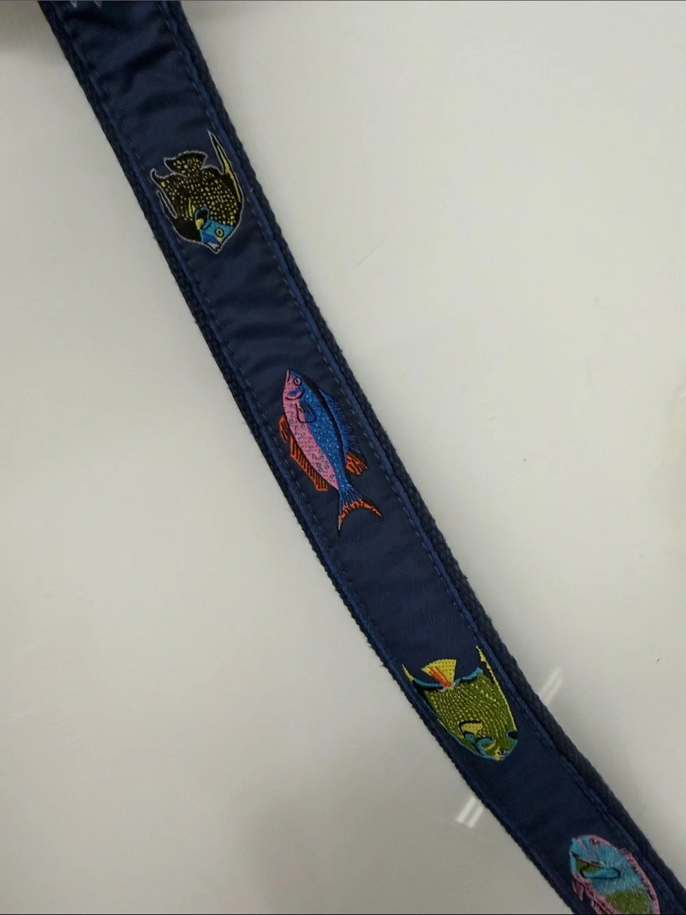Navy Tropical Fish Embroidered Pet Collar 35